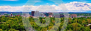 Panorama of Boise skyline in Idaho, viewed from Camel's Back Park