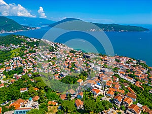 Panorama of Boka Kotorska from Herceg Novi, Montenegro