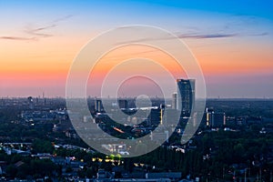 Panorama of Bonn after sunset