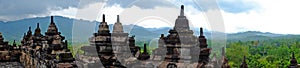 Panorama from Borobudur, 9th-century Buddhist Temple in Magelang Indonesia