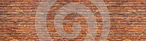 Panorama brick wall, a broad band of the surface of masonry