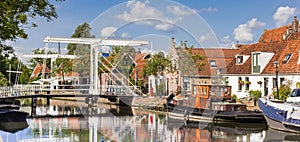 Panorama of bridges in Edam