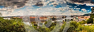 Panorama of bridges of Prague