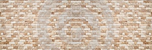 Panorama of brown Slate Marble Split Face Mosaic pattern and background