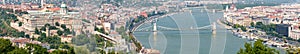Panorama of Buda Castle and Chain Bridge, Budapest, Hungary