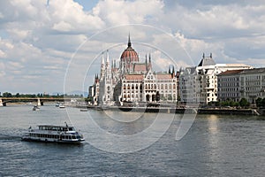 Panorama of Budapest with the Danube and the Parliament, Hungary.