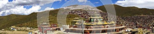 Panorama on Buddhist Forbidden City of Serta, Tibet