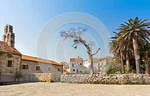 Panorama of Budva, streets Old town