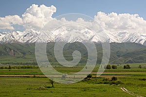 Panorama from Burana tower. Tokmok. Chuy Region. Kyrgyzstan