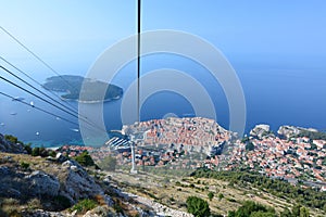 Panorama from the cable car to Srd hill. Dubrovnik. Croatia