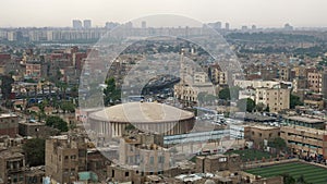 Panorama of Cairo. Top view of egyptian streets