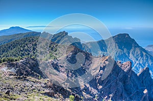 Panorama of Caldera de Taburiente national park at La Palma, Canary islands, Spain photo