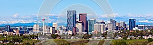 Panorama of Calgary and Rocky Mountains