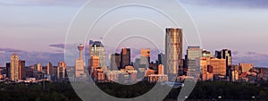 Panorama of Calgary at sunrise