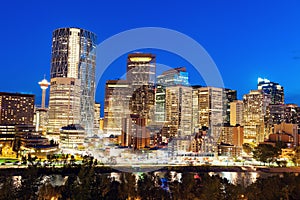 Panorama of Calgary at sunrise