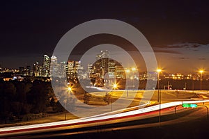 Panorama of Calgary at sunrise