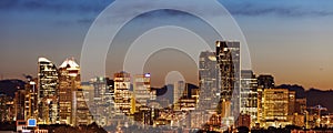 Panorama of Calgary at sunrise