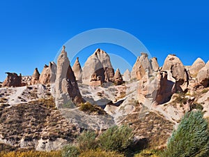 Panorama of Camel rock at Cappadocia Turkey