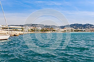 Panorama of Cannes, Cote d'Azur, France, South Europe. Nice city and luxury resort of French riviera. Famous tourist destination