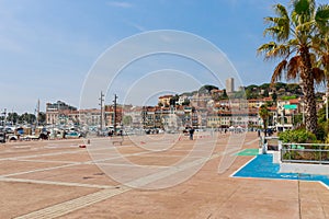 Panorama of Cannes, Cote d'Azur, France, South Europe. Nice city and luxury resort of French riviera