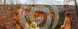 Panorama of canyons in Providence Canyon State Park, Georgia, USA