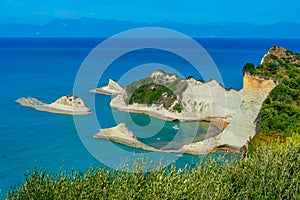 Panorama of Cape Drastis a Corfu island, Greece