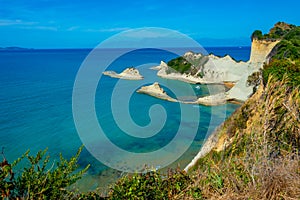 Panorama of Cape Drastis a Corfu island, Greece