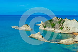 Panorama of Cape Drastis a Corfu island, Greece