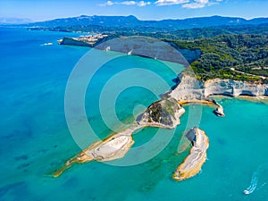 Panorama of Cape Drastis a Corfu island, Greece