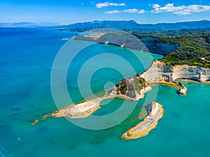 Panorama of Cape Drastis a Corfu island, Greece