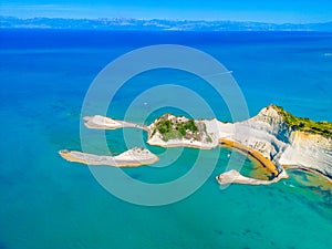 Panorama of Cape Drastis a Corfu island, Greece