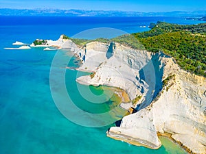 Panorama of Cape Drastis a Corfu island, Greece