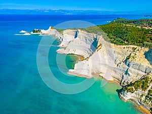 Panorama of Cape Drastis a Corfu island, Greece