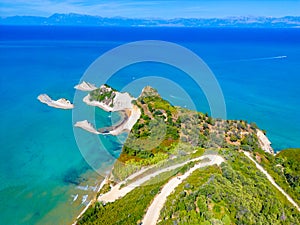 Panorama of Cape Drastis a Corfu island, Greece