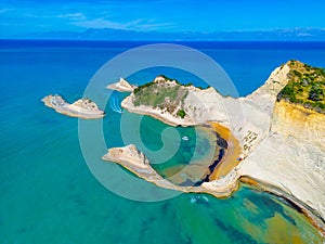 Panorama of Cape Drastis a Corfu island, Greece