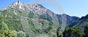 Panorama of Capu Ota Mountain and Spelunca Canyon