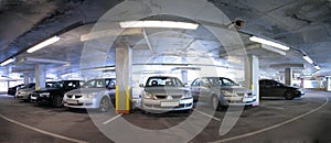 Panorama of car`s parking