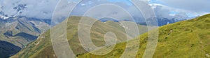 Panorama of Caucasus mountains in Upper Svanetia, Georgia