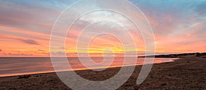 Panorama of Cavendish beach at the crack of dawn