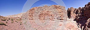 Panorama of the Caves - Petra in Jordan