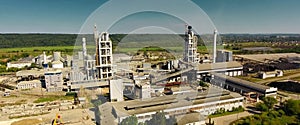 Panorama of the cement plant. Large cement plant