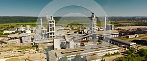 Panorama of the cement plant. Large cement plant photo