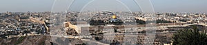 Panorama of central Jerusalem, Israel. View from the Mount of Olives.