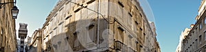 Panorama Central Lisbon, Baixa neighbourhood, facades and Elevador de Santa Justa