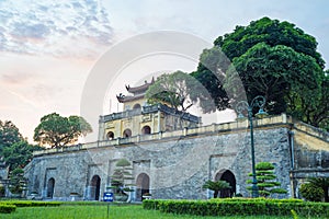 Panorama Central sector of Imperial Citadel of Thang Long,the cultural complex comprising the royal enclosure first built during t