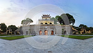 Panorama Central sector of Imperial Citadel of Thang Long,the cultural complex comprising the royal enclosure first built during t