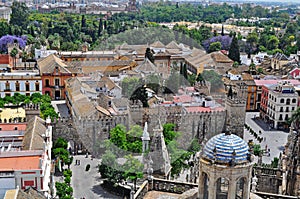 Panorama of central Seville spain