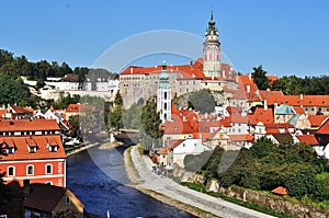 Panorama of Cesky Krumlov.Czech republic