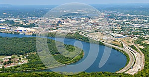 Panorama of Chattanooga, Tennessee from Lookout Mountain