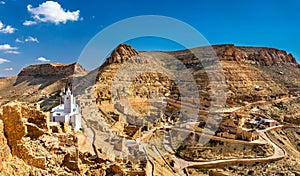 Panorama of Chenini, a fortified Berber village in South Tunisia